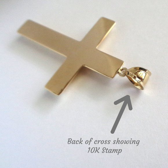 Real Gold Cross Pendant, High Quality Authentic 10K Gold Cross Stamped 10K ITALY - Picture 3 of 5